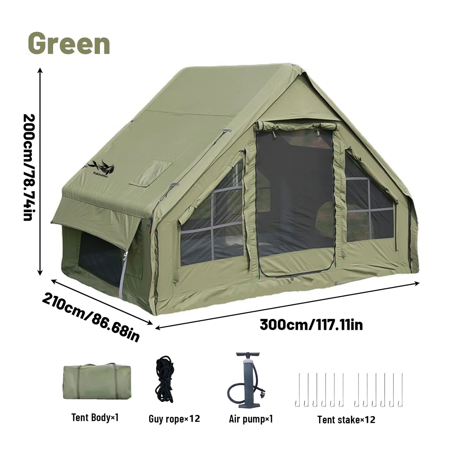 Pakicetus Inflatable Tent With Skylight For Family Use