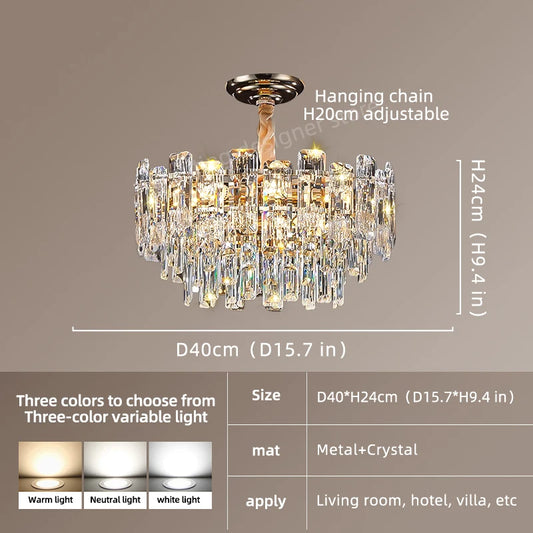 Yingxuan Loft Pendant Crystal Chandelier For Dining Room Lighting