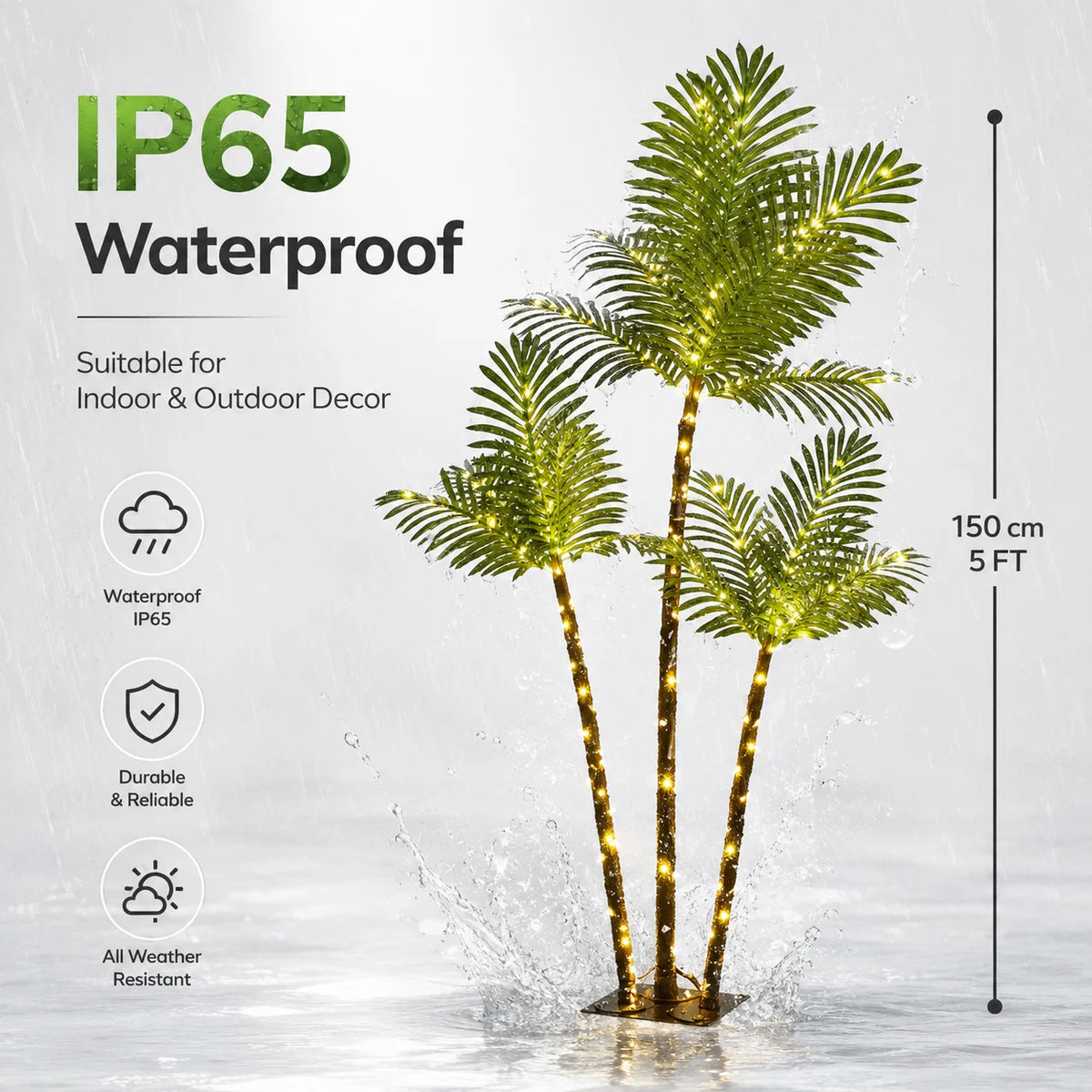 Artificial Palm Tree With LED Lights USB 