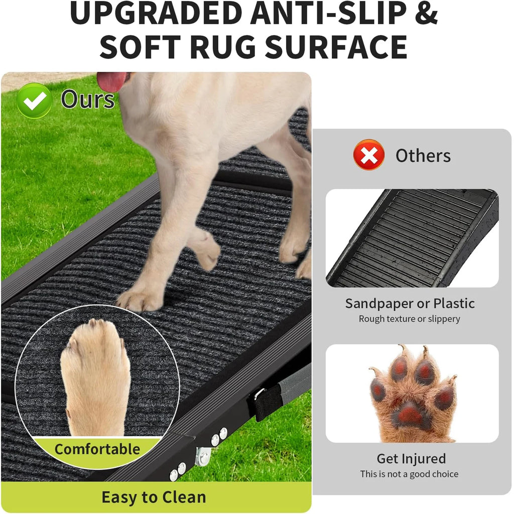HiMISS Upgraded Folding Dog Ramp For Cars With Non-Slip Surface Pet and Home Outlet