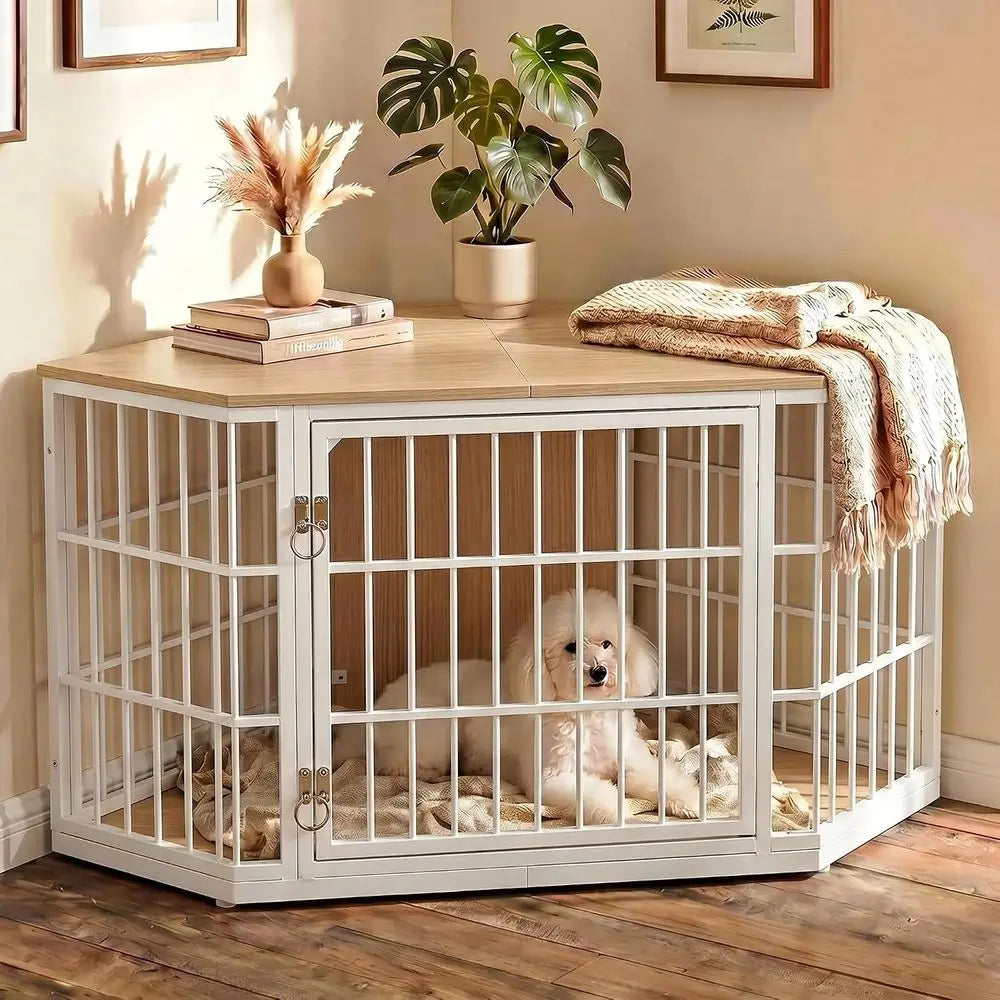 52-Inch Furniture-Style Dog Crate End Table with Double Latches Pet and Home Outlet