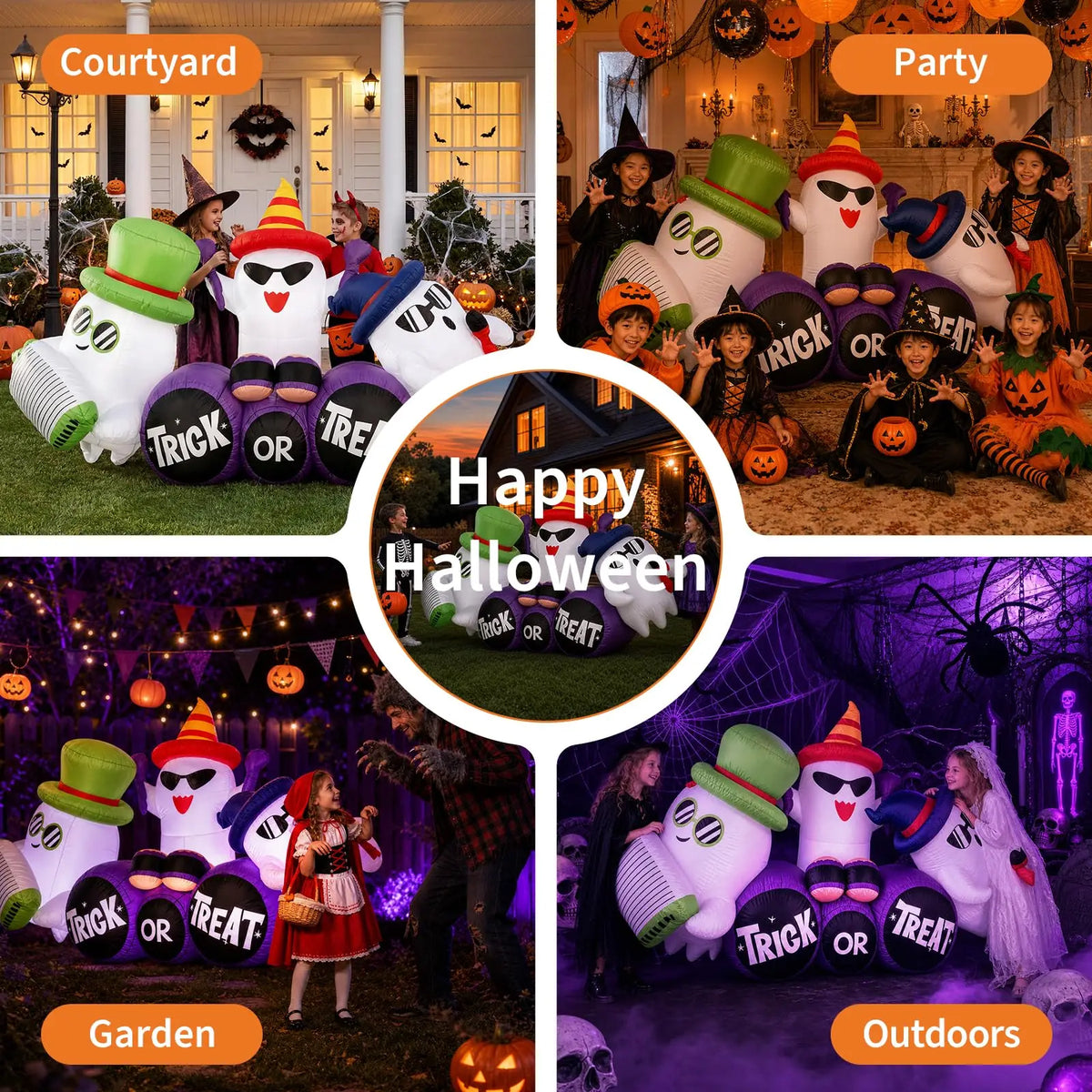 HiMISS Halloween Ghost Band Inflatable Outdoor Yard Decoration Lights Pet and Home Outlet