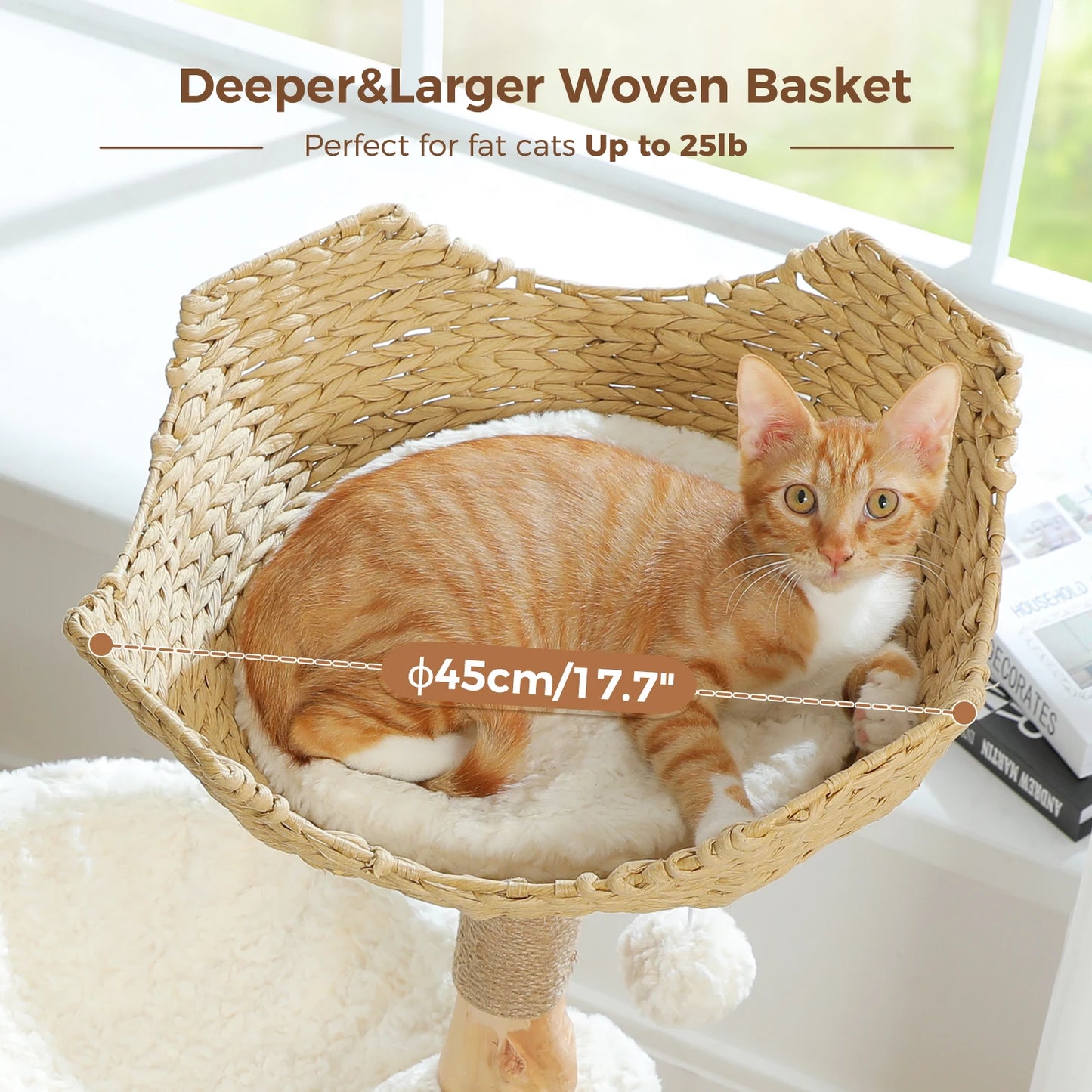 PAWZ Road Modern Cat Tree Tower With Natural Wood Scratching Posts