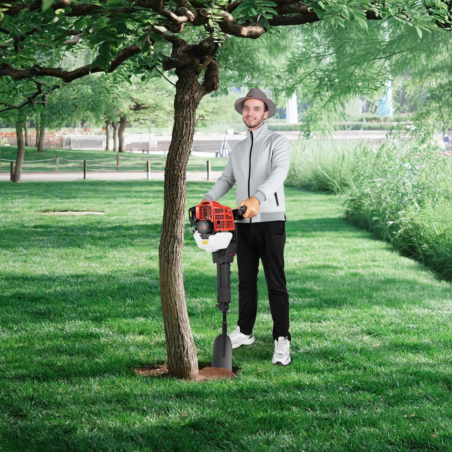 Bymaocar 1900W Gas Powered Garden Tree Digger Excavator 2 Stroke Roots