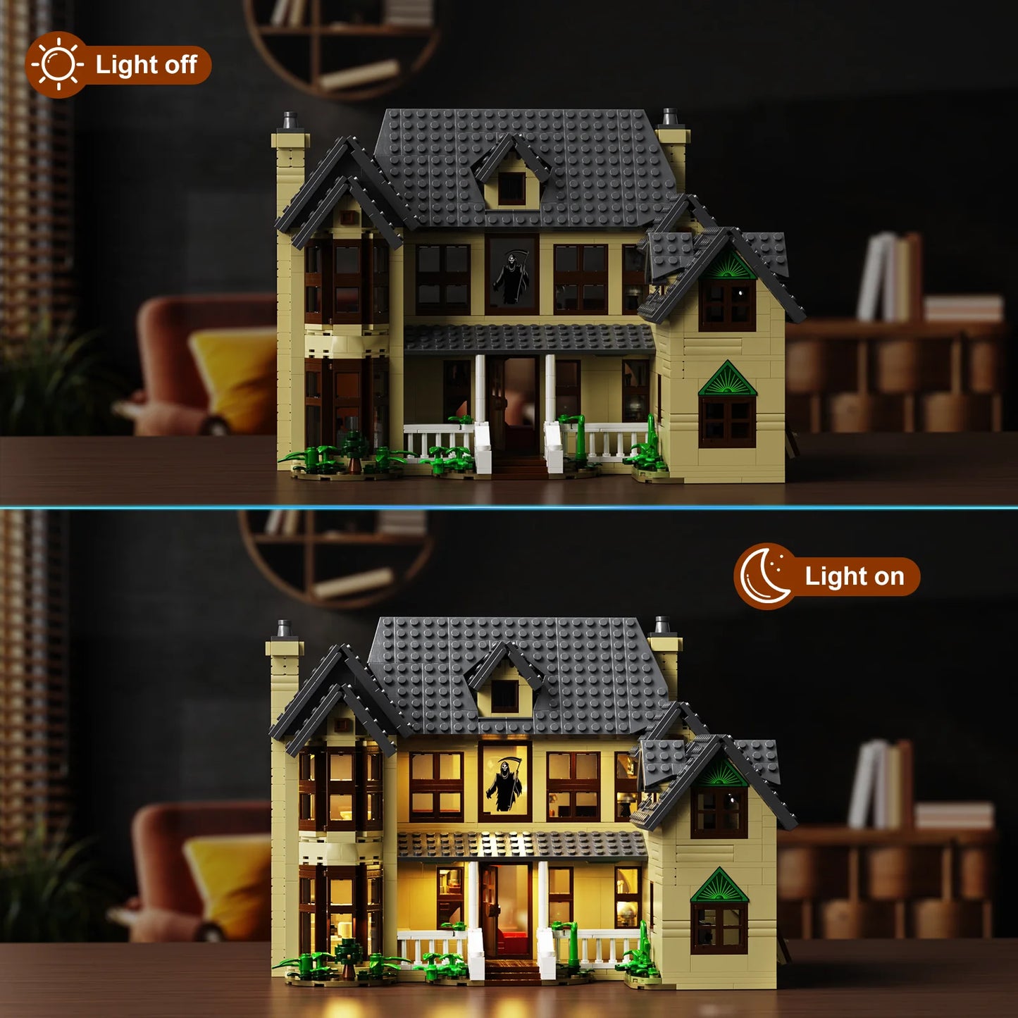 Haunted House Building Block Set For Halloween Decor