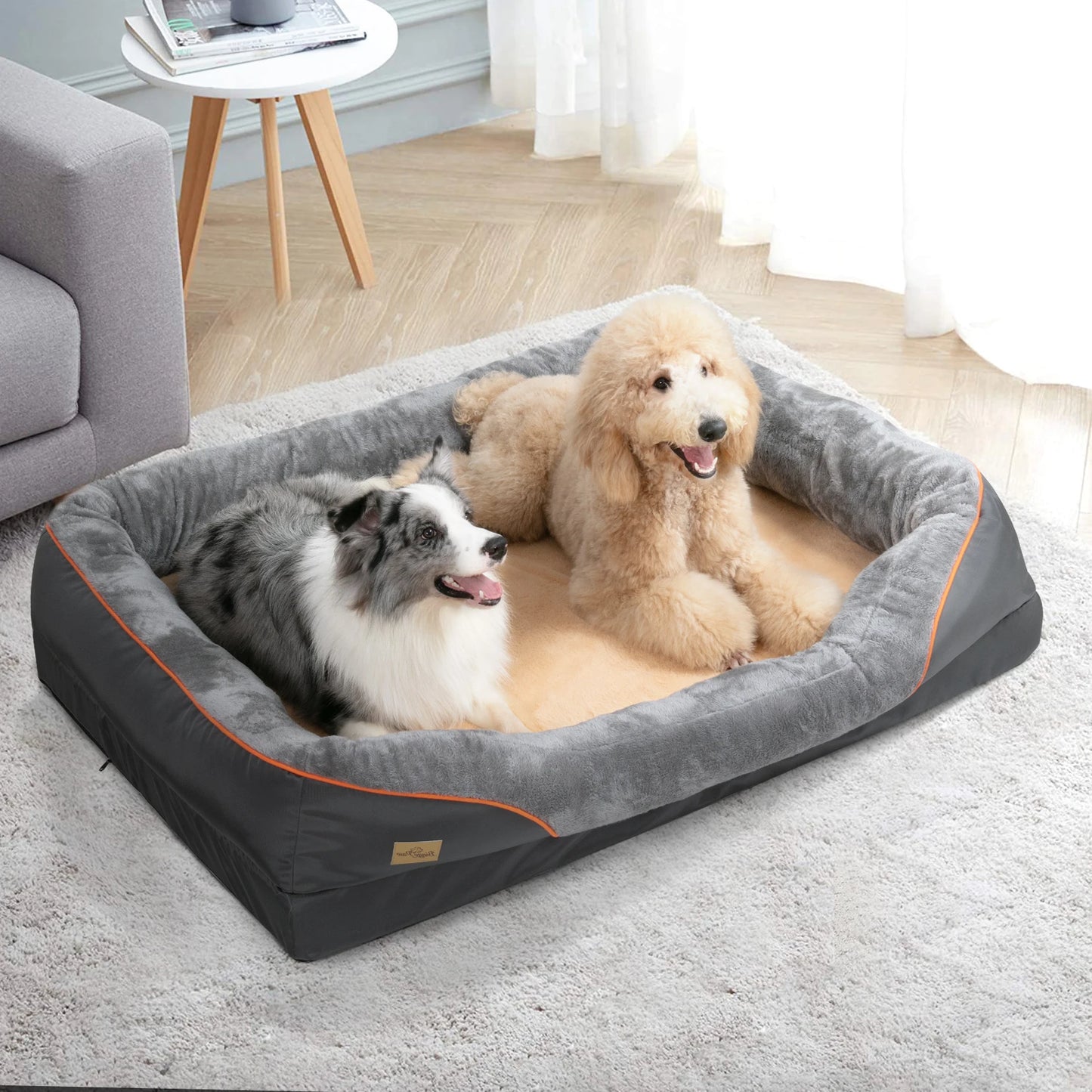 BINGOPAW Large Dog Bed With Removable Washable Cover Anti Allergy