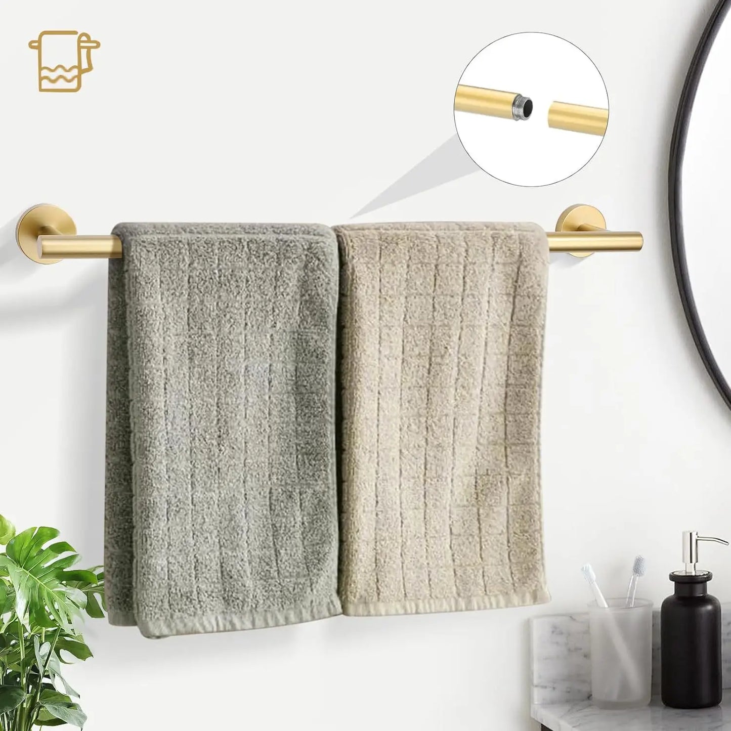 5 Piece Stainless Steel Bath Hardware Set Towel Bar