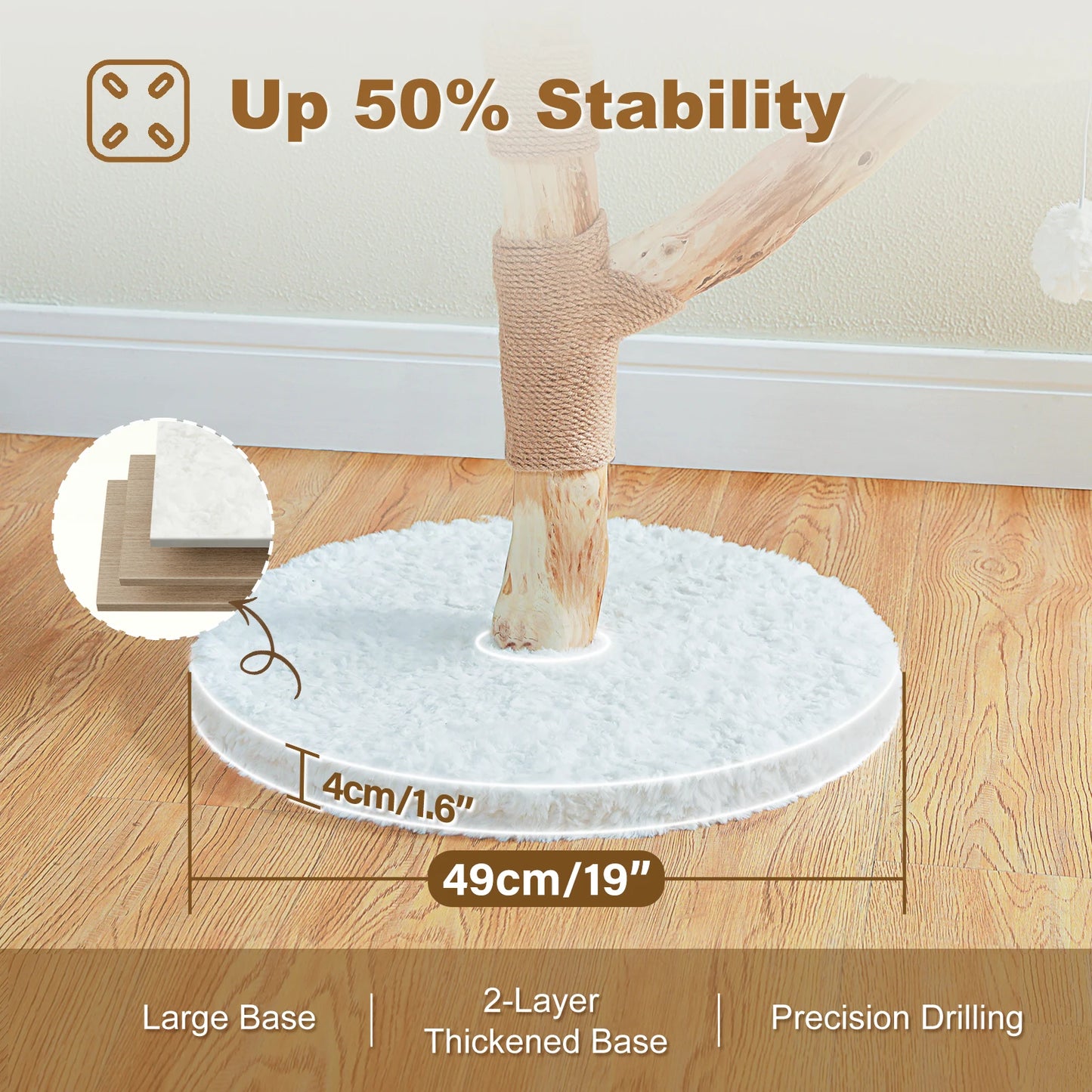 PAWZ Road Modern Cat Tree Tower With Natural Wood Scratching Posts