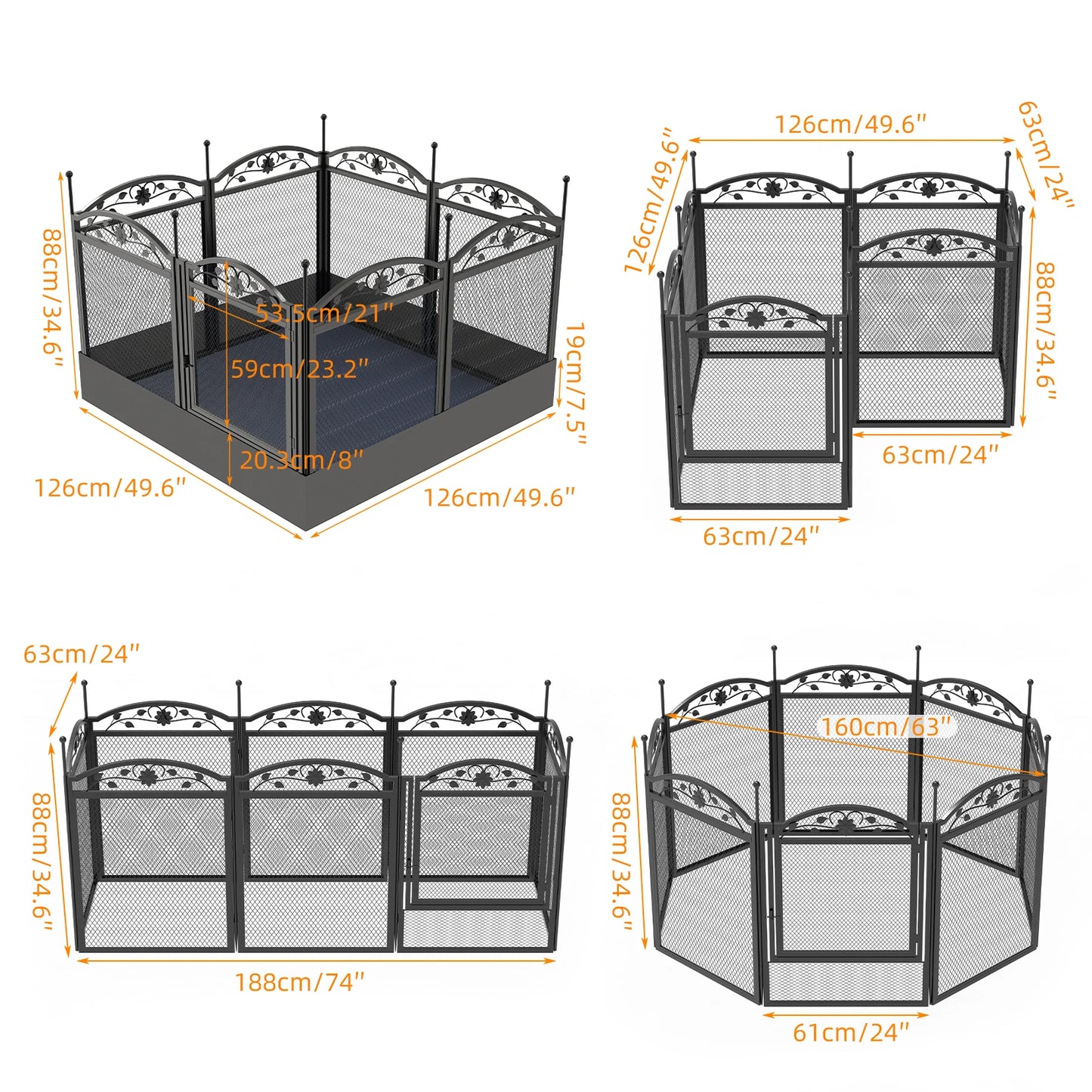 BINGOPAW Heavy Duty Dog Playpen Fence for Outdoor Use