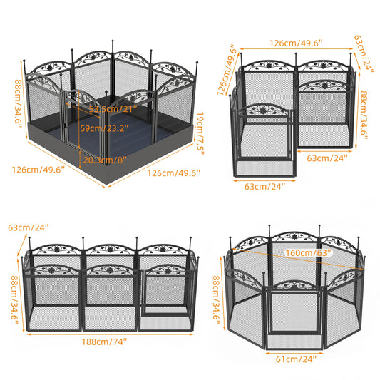BINGOPAW Heavy Duty Dog Playpen Fence for Outdoor Use
