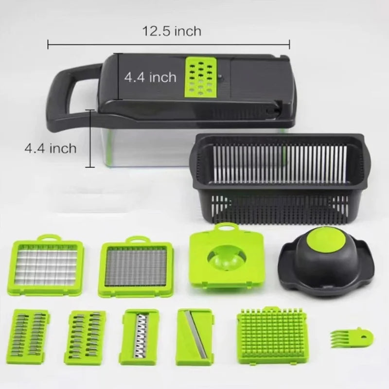 Upgraded Vegetable Chopper Multi-Functional Safe Kitchen Slicer Dicer