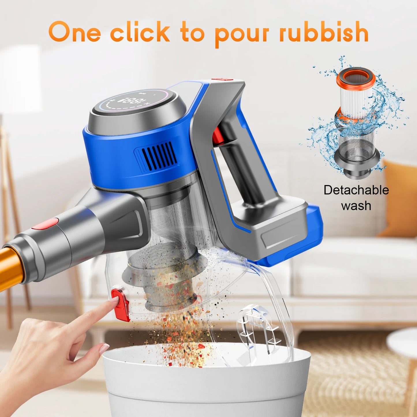 Honki Cordless Wet Dry Vacuum Cleaner With LED Suction