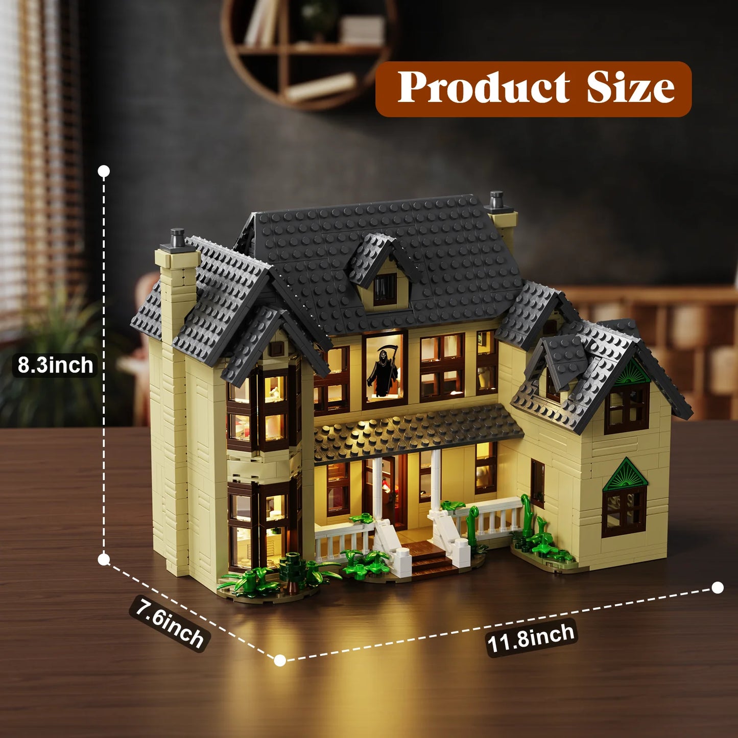 Haunted House Building Block Set For Halloween Decor