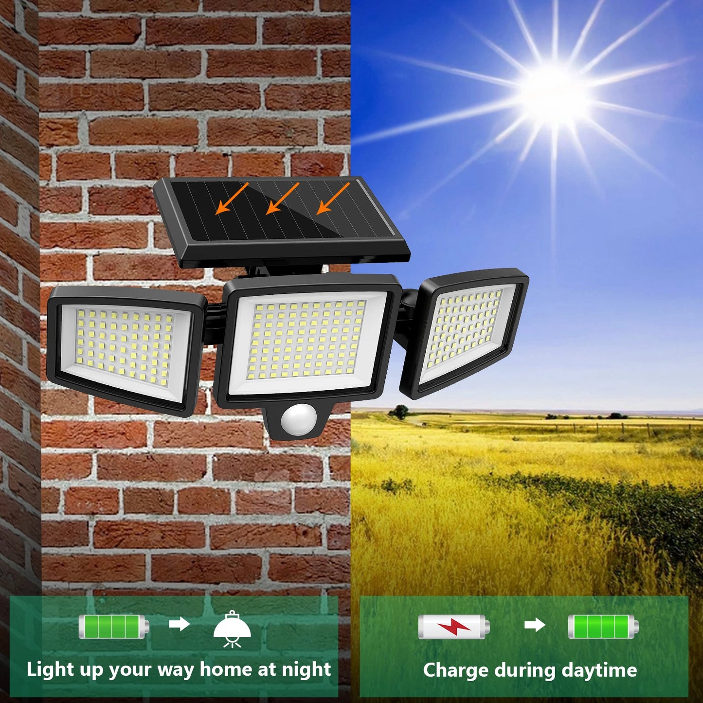 SZRSTH Solar Outdoor Light With Motion Sensor And Wireless Remote