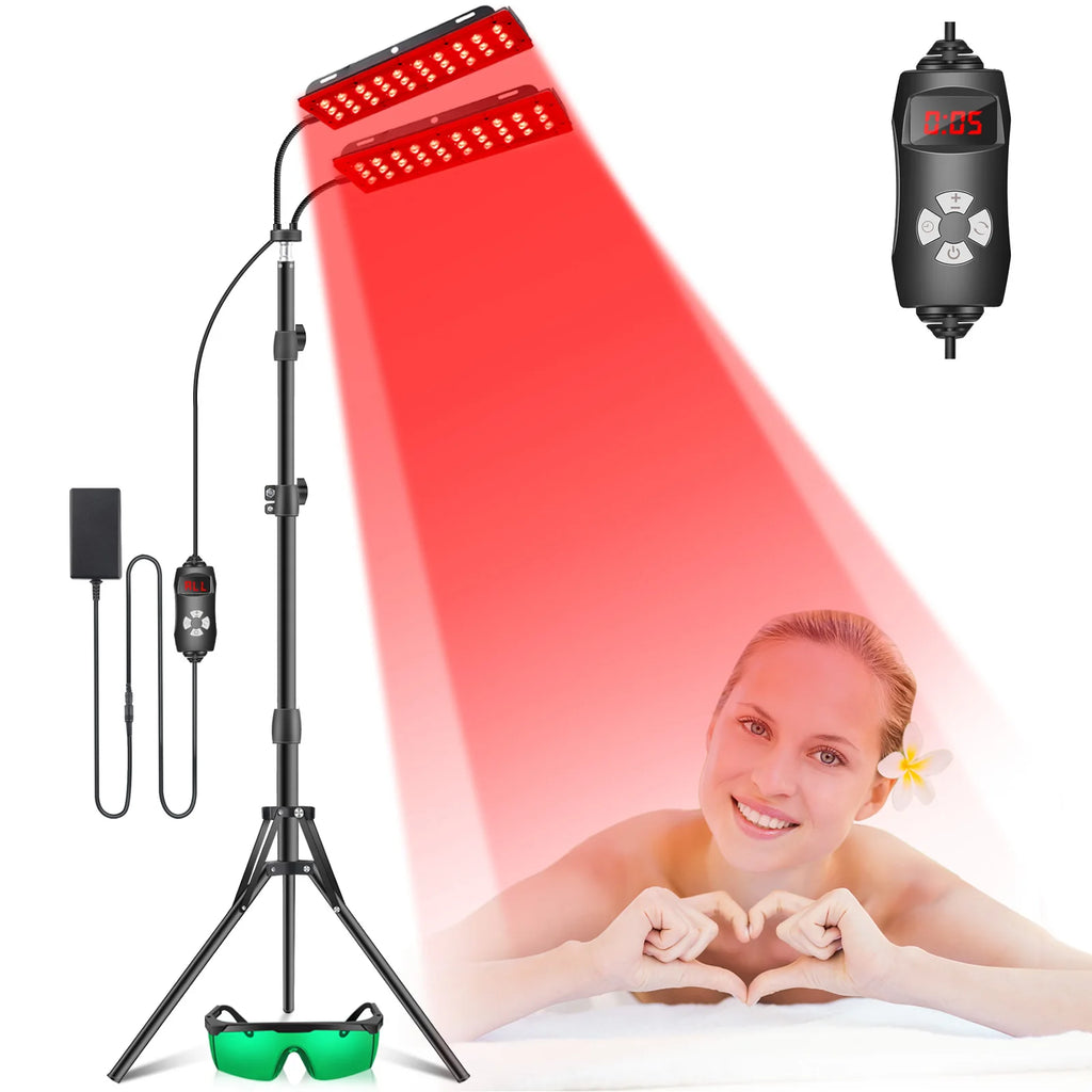 Astarexin Red Light Therapy Panel, 660nm & 850nm Dual-head Infrared LED Light Lamps for Full Body Use, Home Light Device for Face, Body & Daily Wellness Pet and Home Outlet