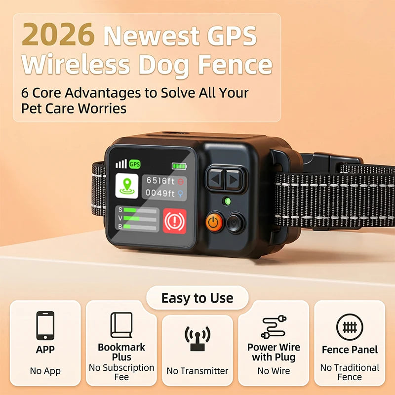 Dog Electronic Fence System Outdoor GPS Fencing Waterproof Training Collar