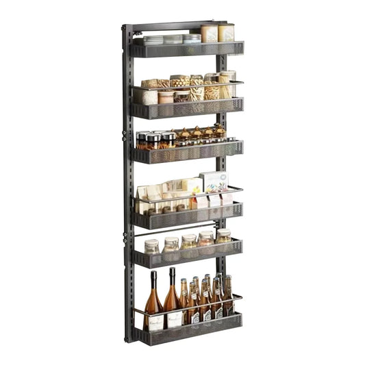HiMISS Adjustable 6-Level Metal Pantry Organizer For Door Wall Mount