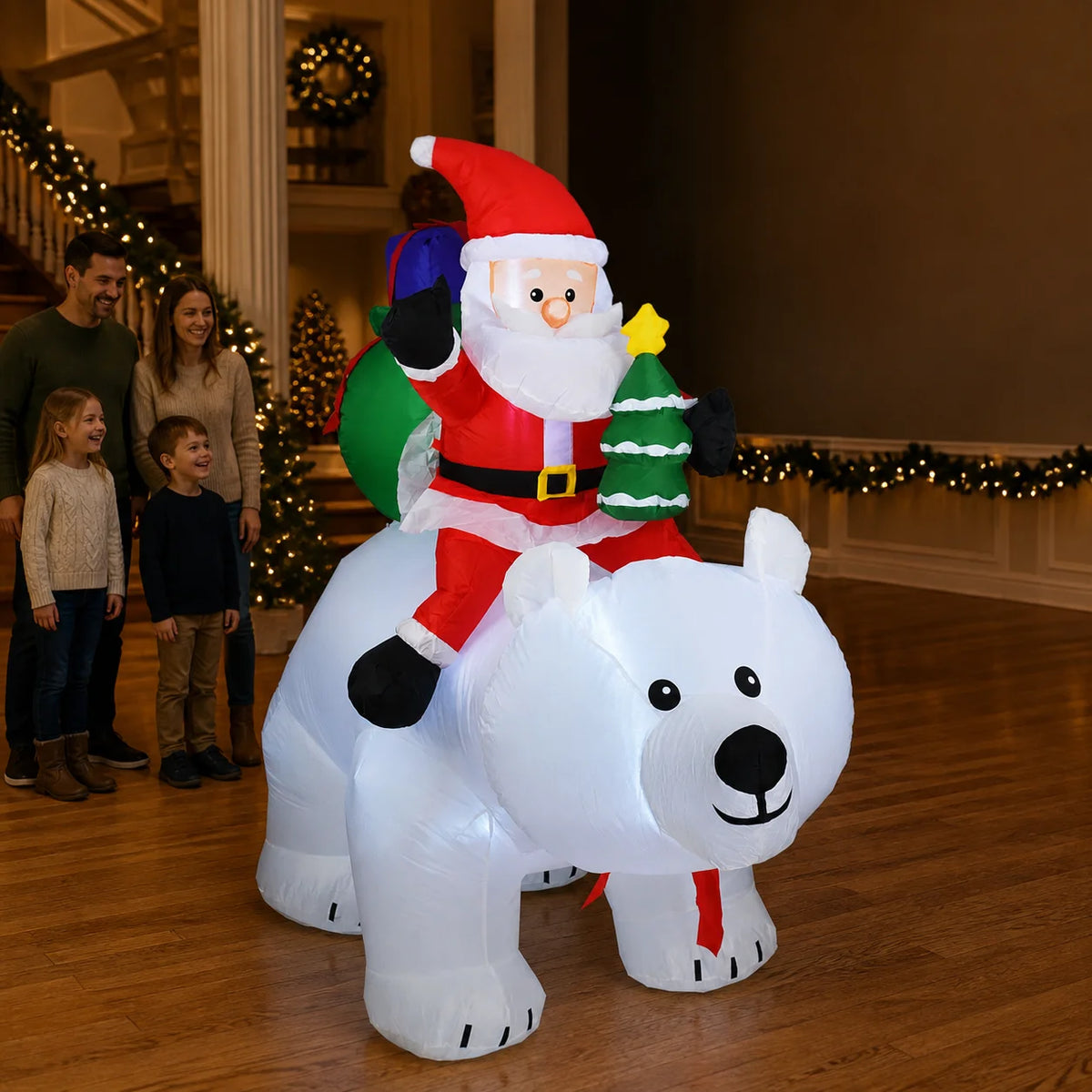 Huge Christmas Inflatables Santa Clause Riding Bear with Shaking Head 6.56ft Outdoor Decorations Inflatable Toy Mold Blow up Garden Yard Decor with LED Lights for Xmas Holiday Christmas Eve Party Indoor White Winter Pet and Home Outlet