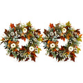 Garlands - All Peony And Pumpkin Wreath Year Round, Leaves And Berries Farmhouse Autumn Wreath, Mixed Leaves - Thanksgiving Wreaths for Indoor Outdoor, Artificial Fall Wreaths for Front Door Rustic Pet and Home Outlet