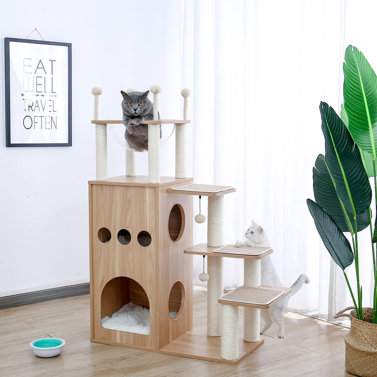 Pawz Roofer Multi Level Cat Tree With Scratching Posts Hammock