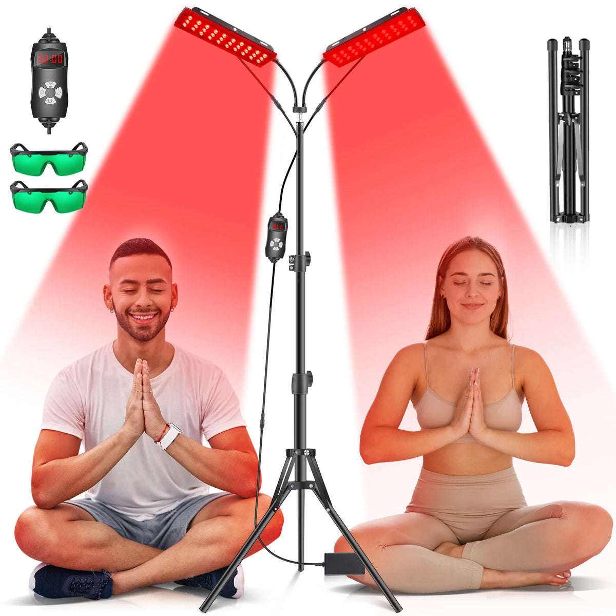 Astarexin Red Light Therapy Panel, 660nm & 850nm Dual-head Infrared LED Light Lamps for Full Body Use, Home Light Device for Face, Body & Daily Wellness Pet and Home Outlet