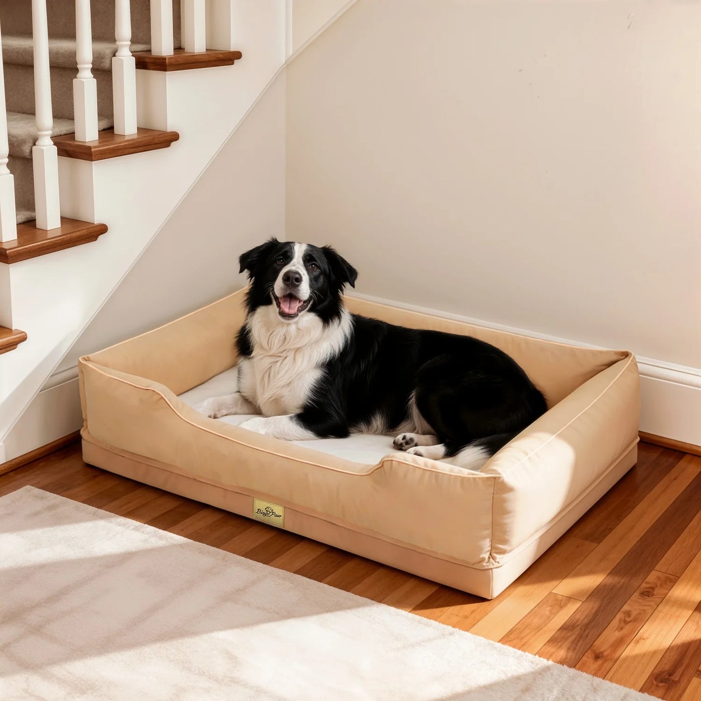 BINGOPAW Orthopedic Oxford Dog Bed With Waterproof Lining And Removable Cover