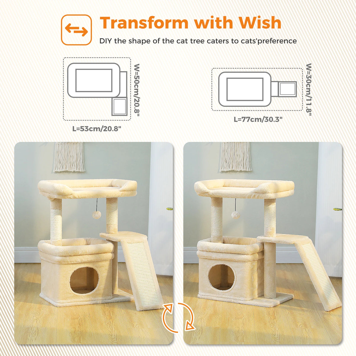 Small Indoor Cat Tree with Condo