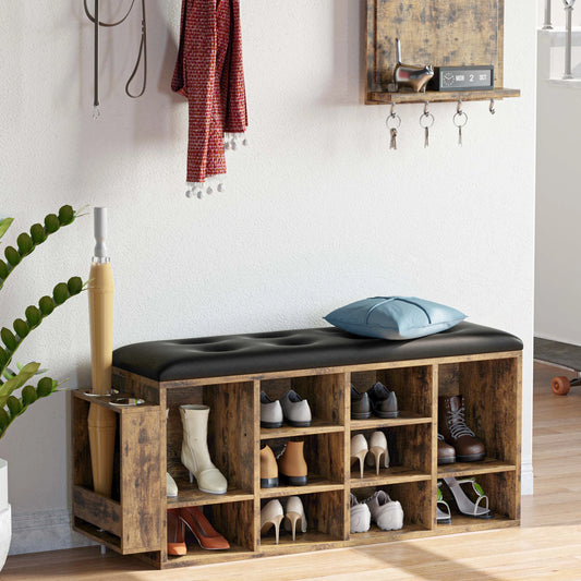 Ironck Shoe Bench With 10 Cubbies Entryway Storage