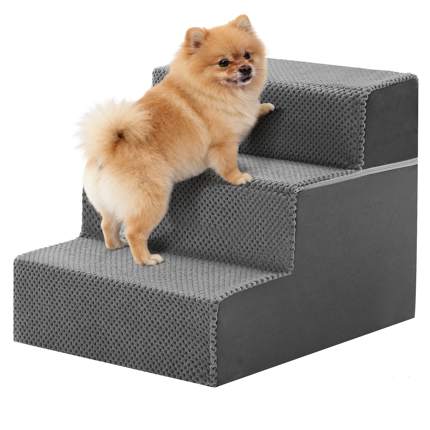 Foam Dog Stairs Ramp Non Slip 3 To 5 Step Right Angled For Small Dogs