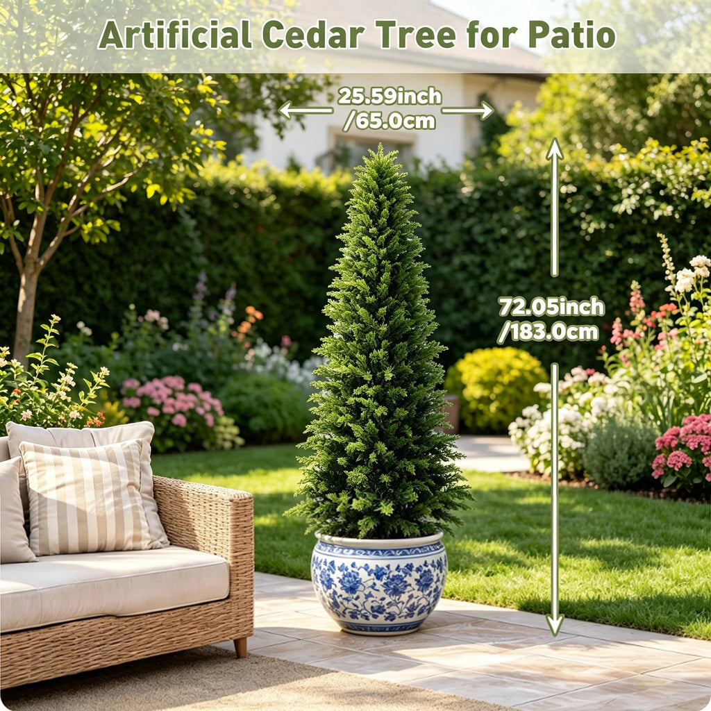 UV Resistant Artificial Cedar Topiary Trees