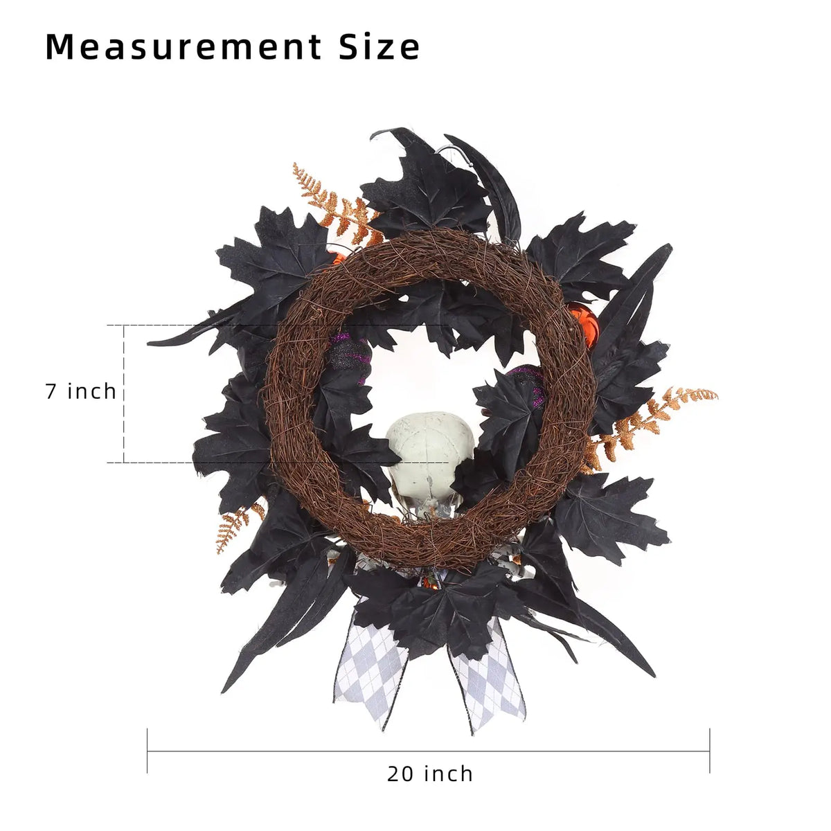 2026 Halloween Wreaths for Front Door, 20" Gothic Skeleton Wreath Pet and Home Outlet