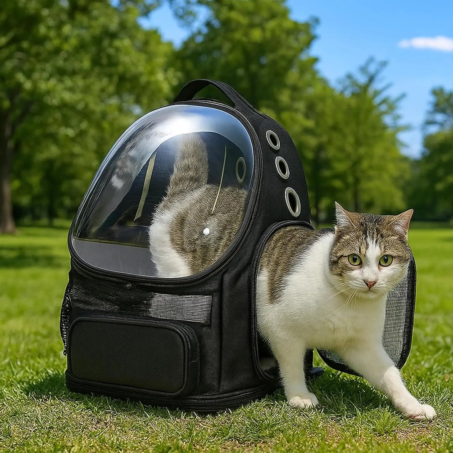 Collapsible Pet Carrier Backpack for Small Pets with Bubble Window