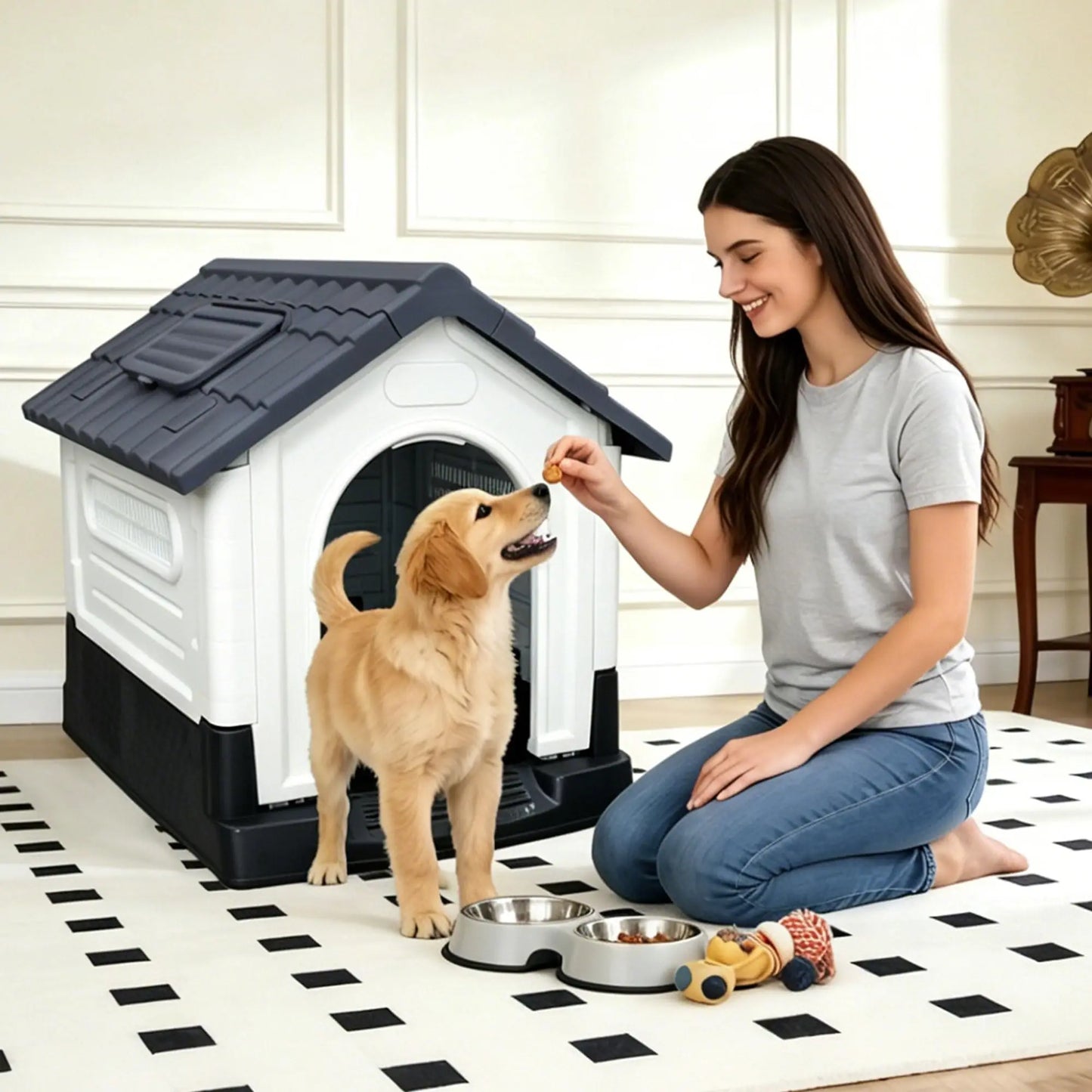 DishyKooker Waterproof Outdoor Dog House With Ventilation