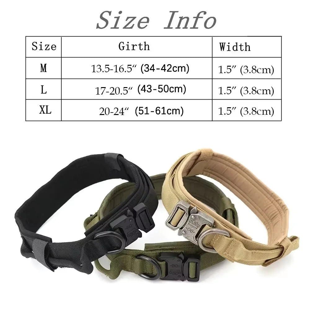 Adjustable Tactical Dog Harness Collar Leash Nylon Vest For Dogs