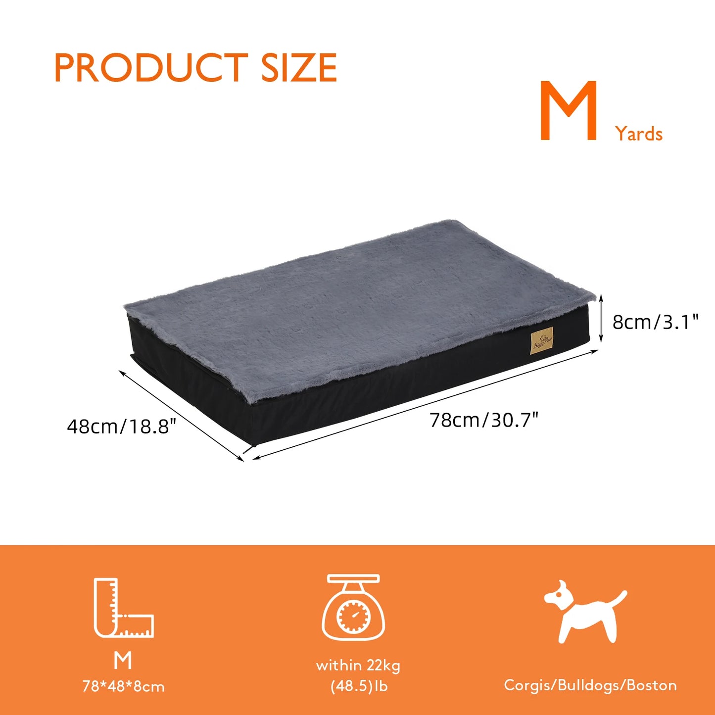 BINGOPAW Washable Orthopedic Dog Bed With Foam Mattress Cover