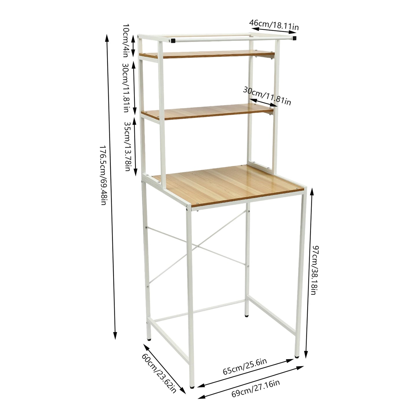 Bymaocar 3 Tier Washing Machine Shelving Stand Laundry Organizer