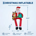 9.5ft Christmas Inflatable Sitting Santa with Reindeer Outdoor Blow Up Yard Decoration Built In LED Lights Lawn Garden Roof Display Holiday Party Winter Festival Home Decor Pet and Home Outlet