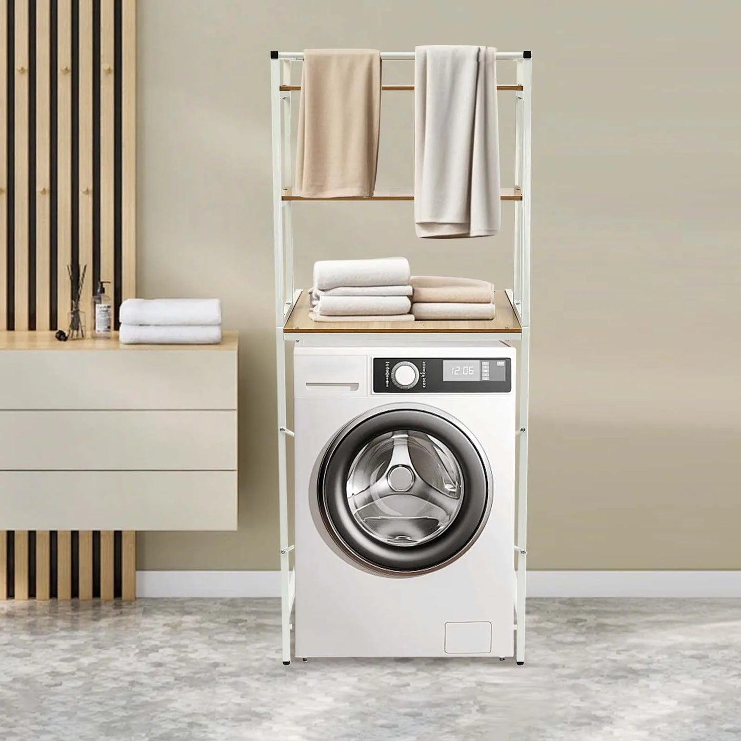 Bymaocar 3 Tier Washing Machine Shelving Stand Laundry Organizer
