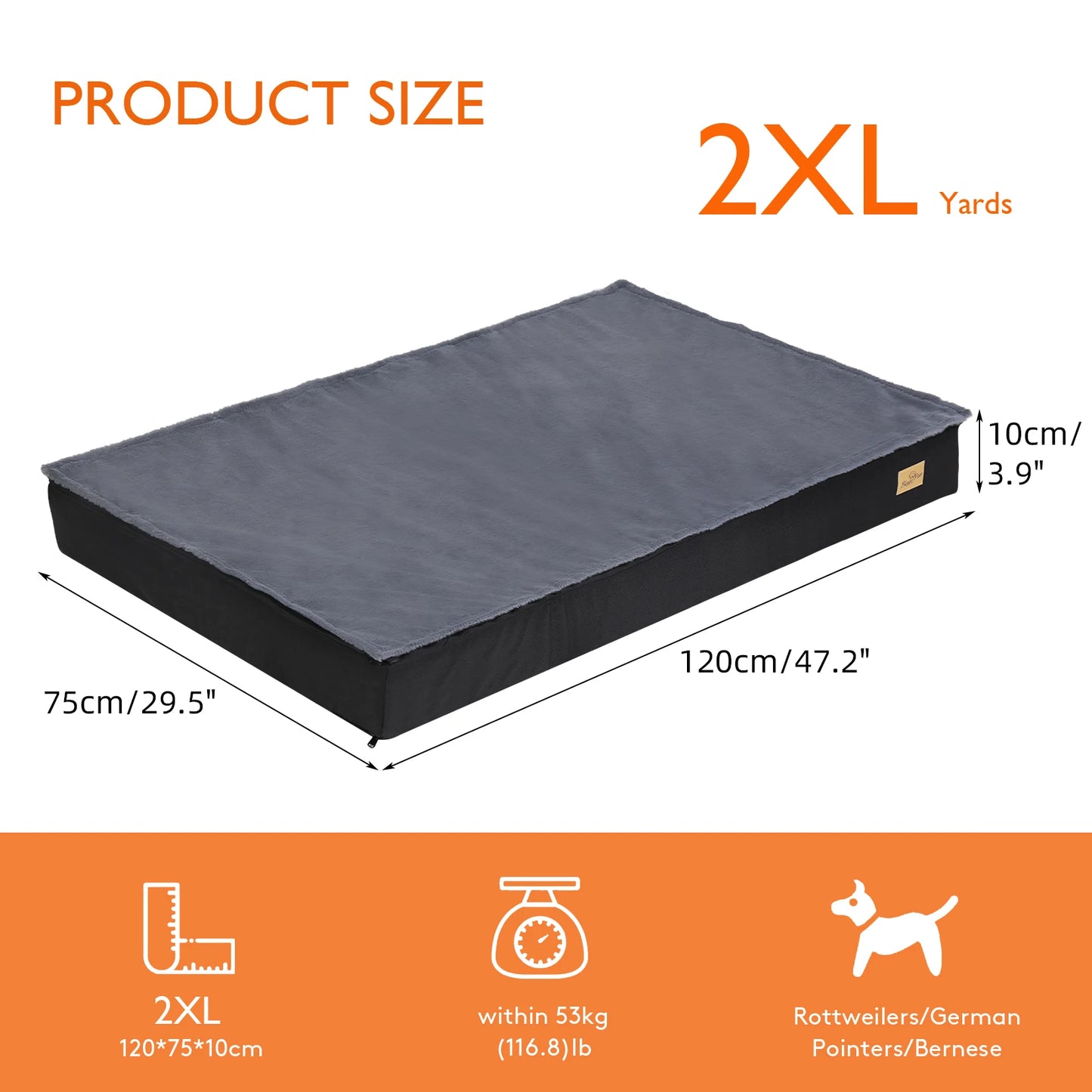BINGOPAW Washable Orthopedic Dog Bed With Foam Mattress Cover