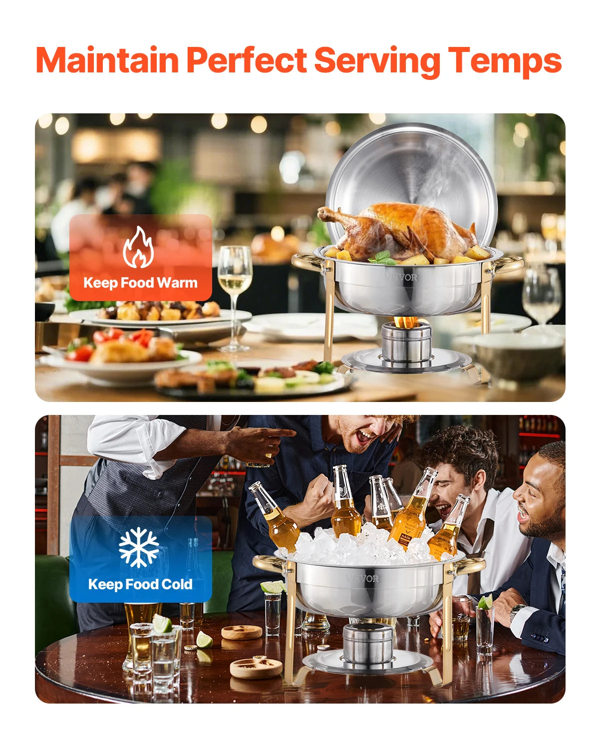 SucceBuy Chafing Dish Buffet Set Stainless Steel Chafer With Pans