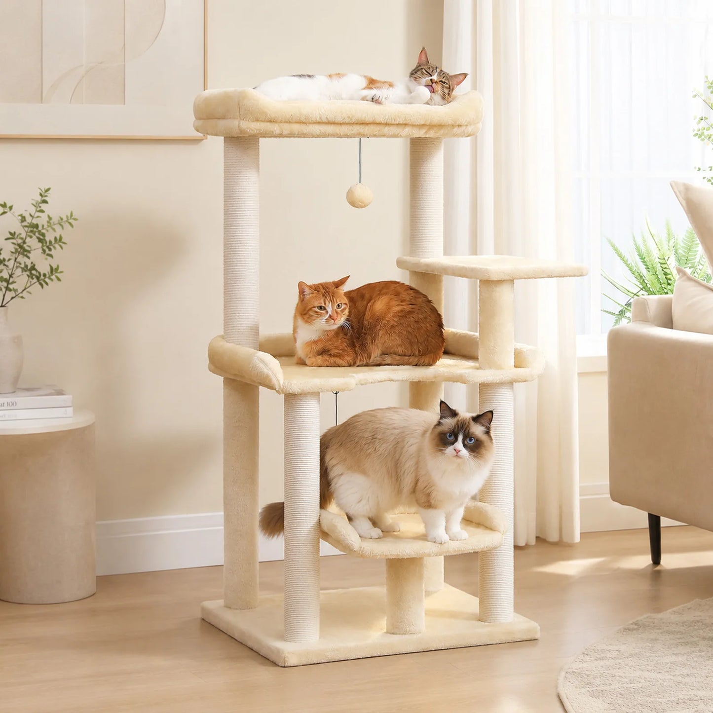 PAWZ Road Multilevel Cat Tree With Sisal Posts And Perch