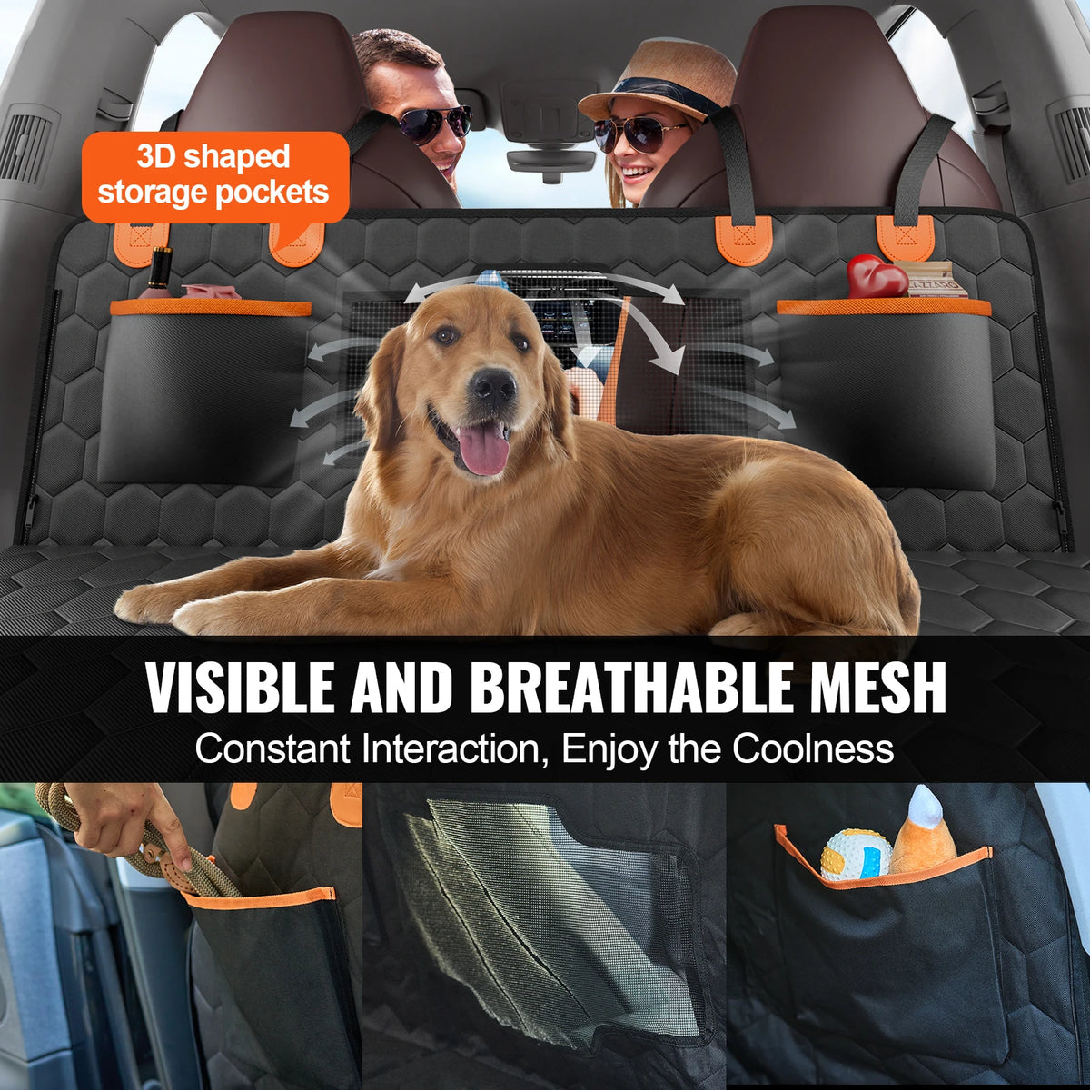SucceBuy Back Seat Extender Dog Car Hammock With Mesh Window Pet and Home Outlet