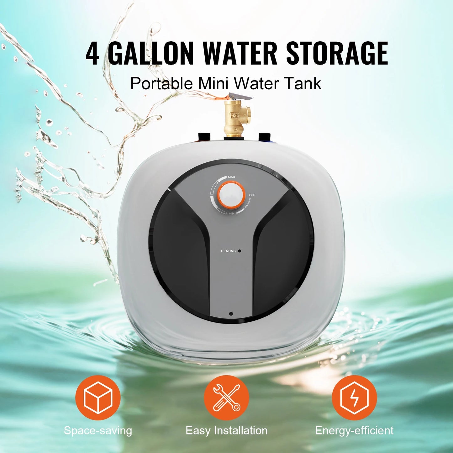 SucceBuy Electric Mini Tank Water Heater For Kitchen And Bath