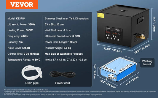SucceBuy Ultrasonic Cleaner For Dishes Portable With Timer Home Appliance
