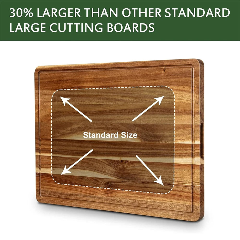 TWISTER.CK Reversible Kitchen Wood Cutting Board With Juice Groove