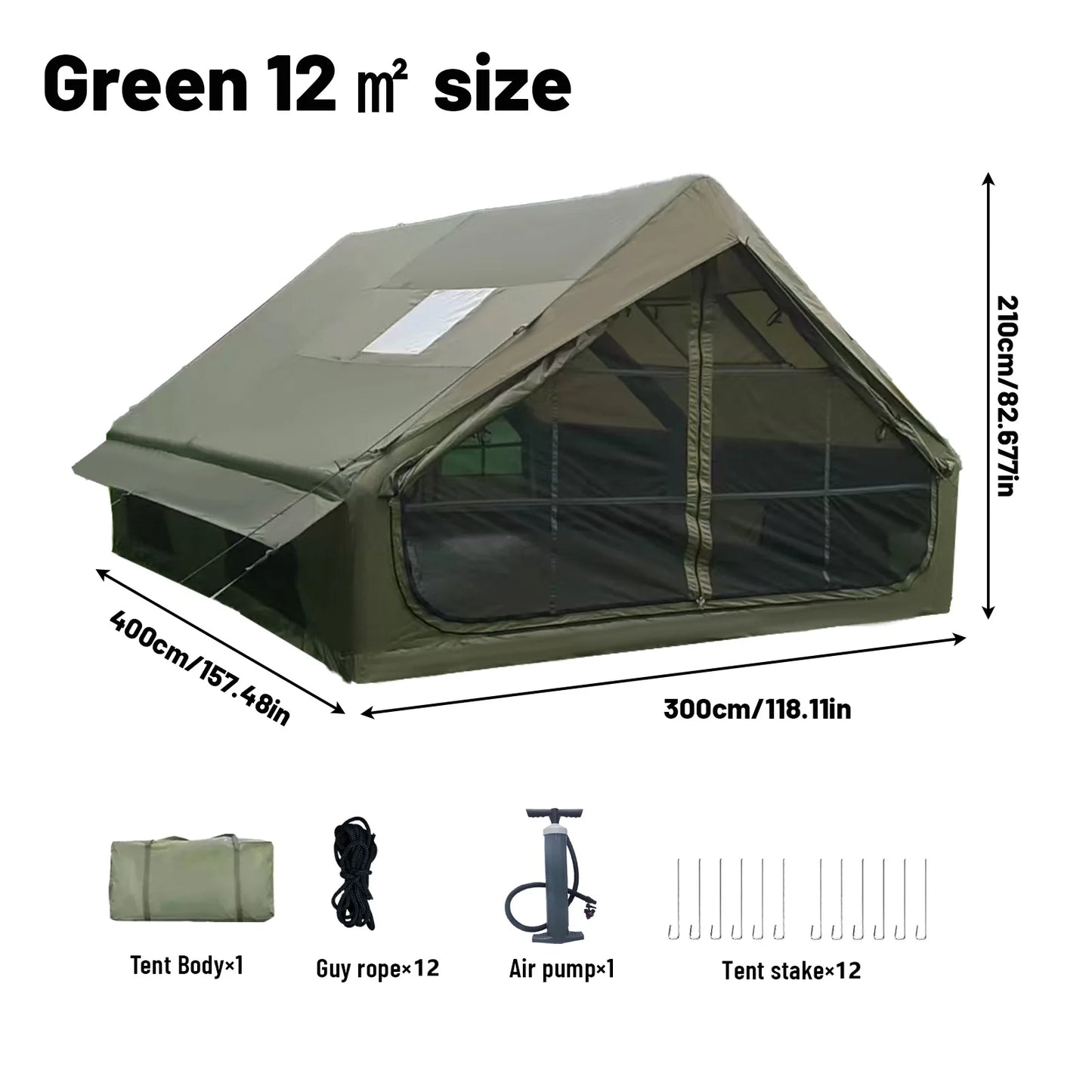 Pakicetus Inflatable Tent With Skylight Quick Setup Family Outdoor Tent