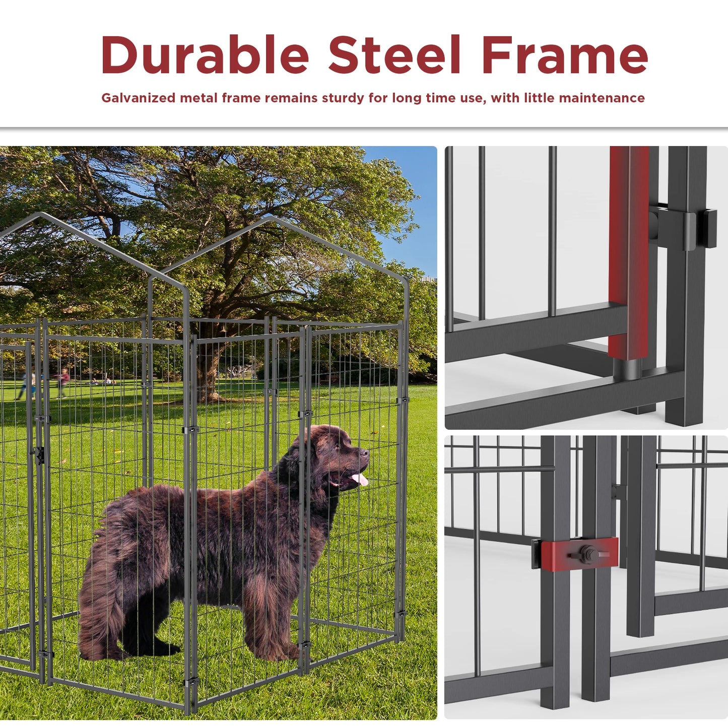 Bingopaw Outdoor Dog Kennel With Waterproof Cover And Metal Frame