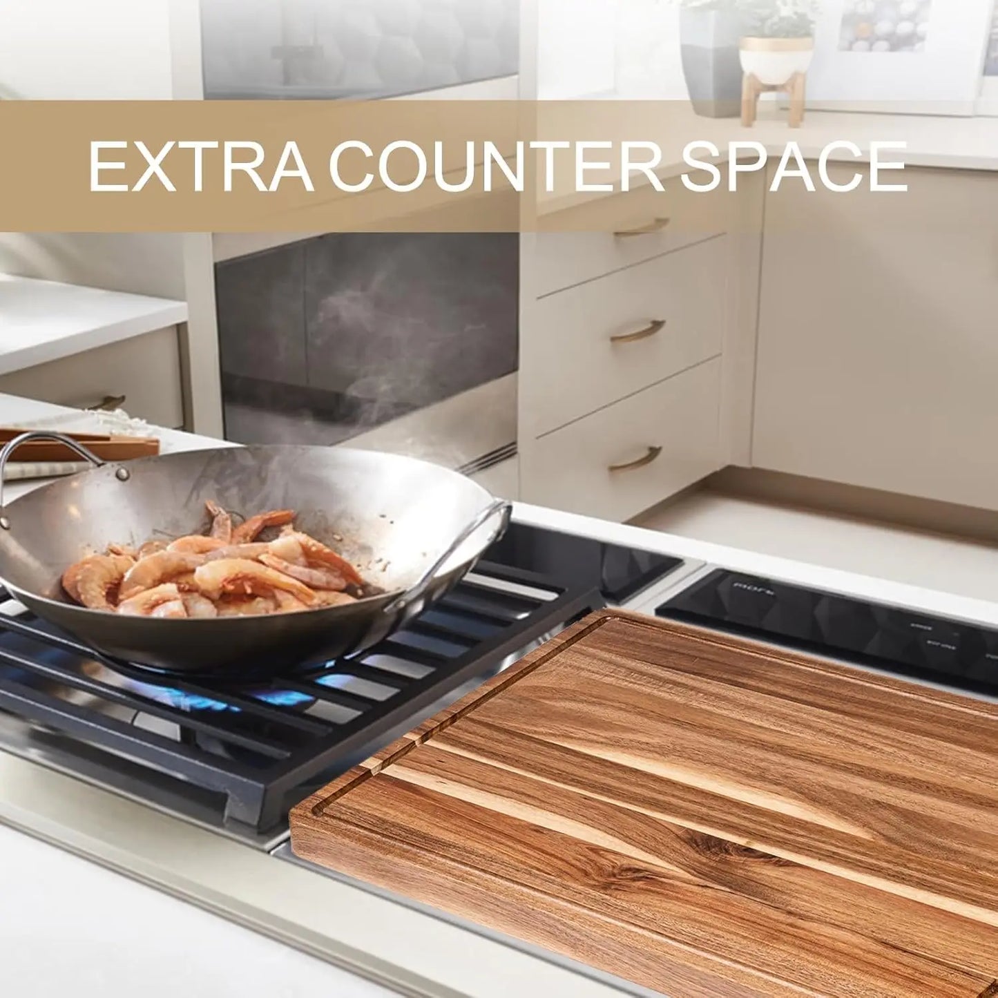TWISTER.CK Reversible Kitchen Wood Cutting Board With Juice Groove
