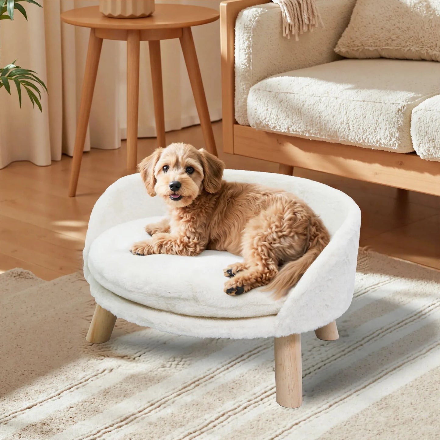 Borwart Elevated Pet Sofa Bed With Removable Padded Cushion