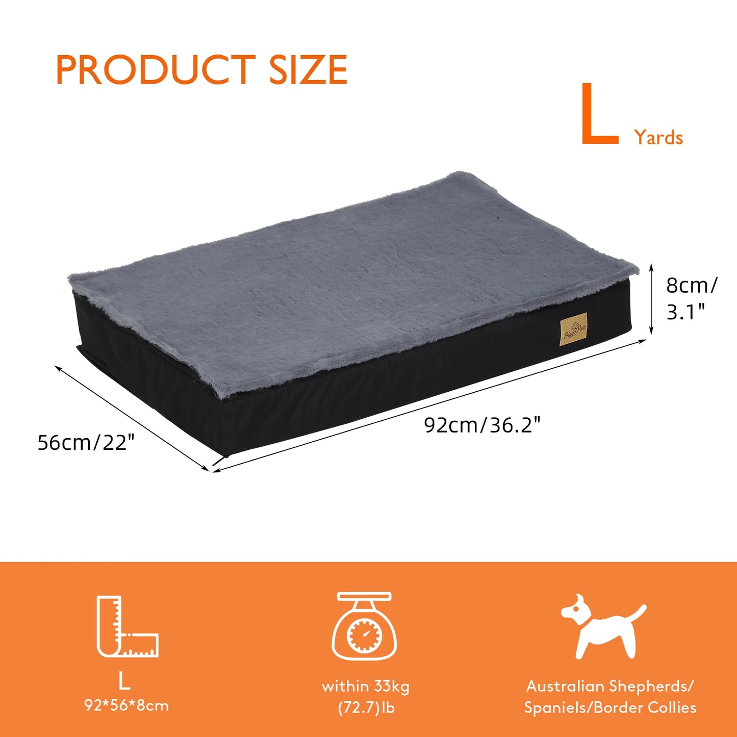 BINGOPAW Washable Orthopedic Dog Bed With Foam Mattress Cover